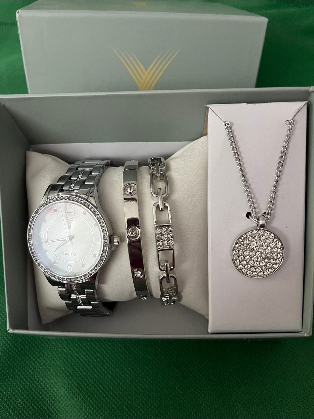Silver-Tone Women’s Watch & Jewelry Gift Set - Silver Yaamava brand